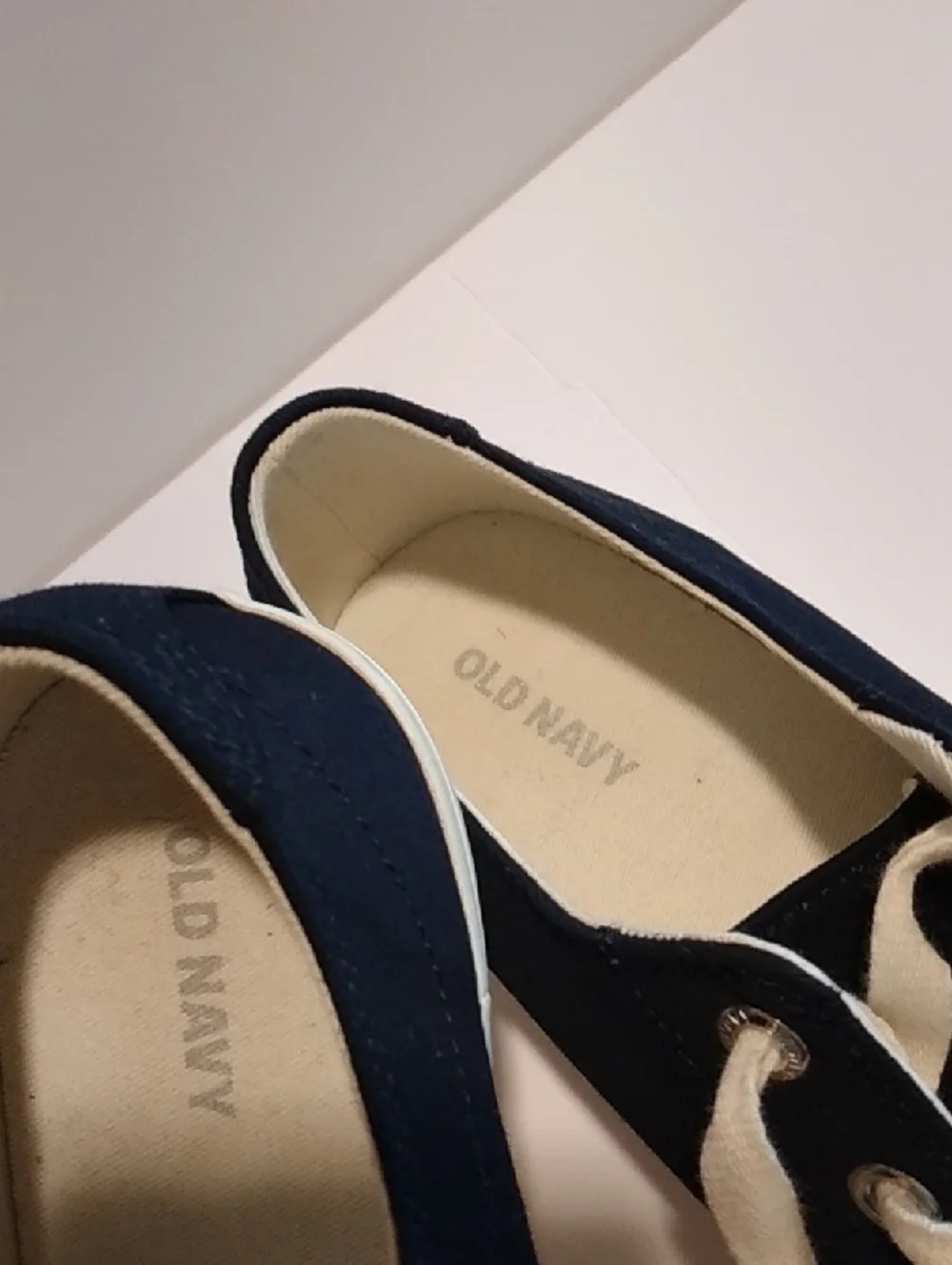 Old Navy Navy Blue and White Canvas Sneakers - Picture 2 of 4